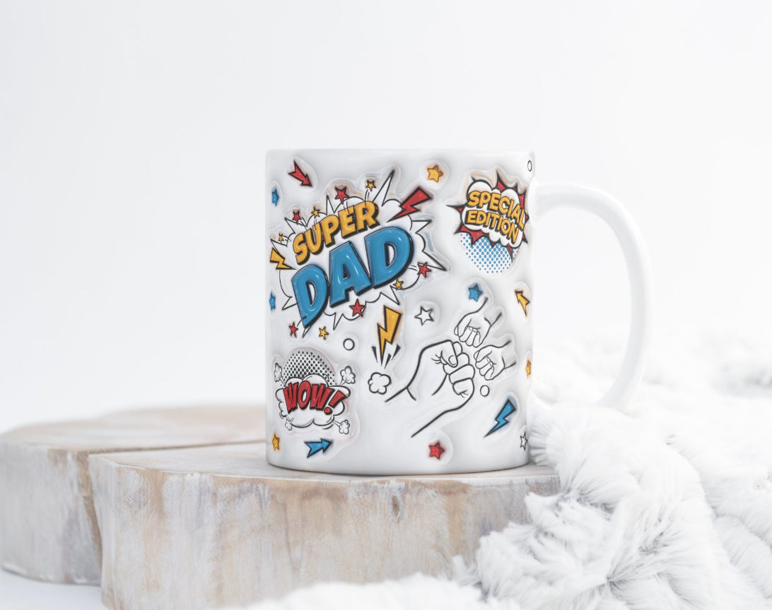 Super DAD Personalised hand holding mug