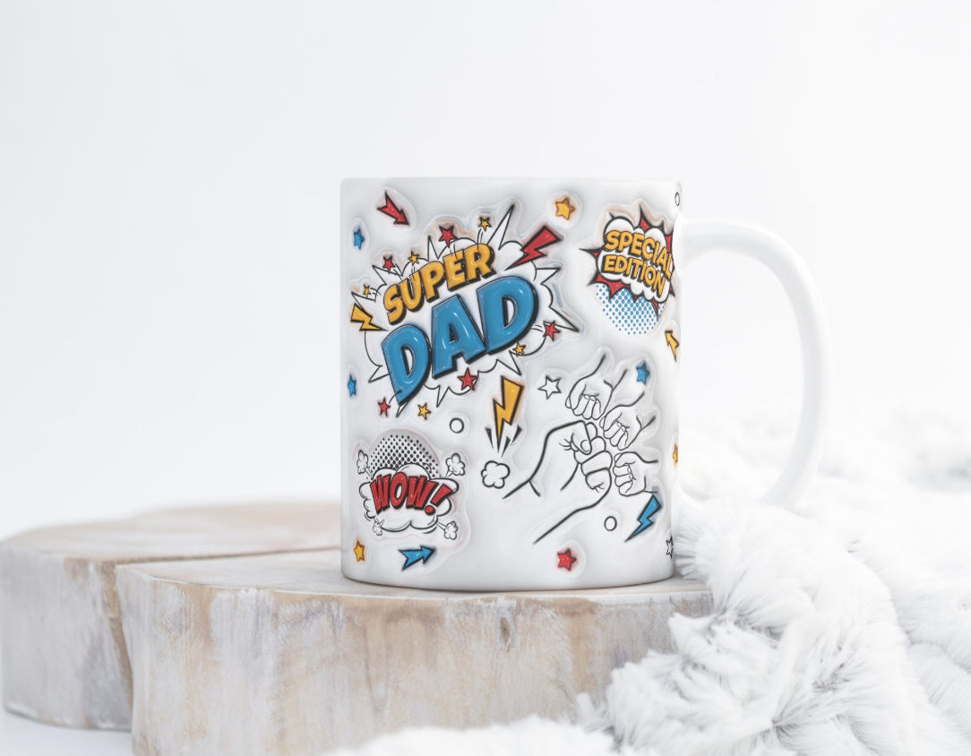 Super DAD Personalised hand holding mug
