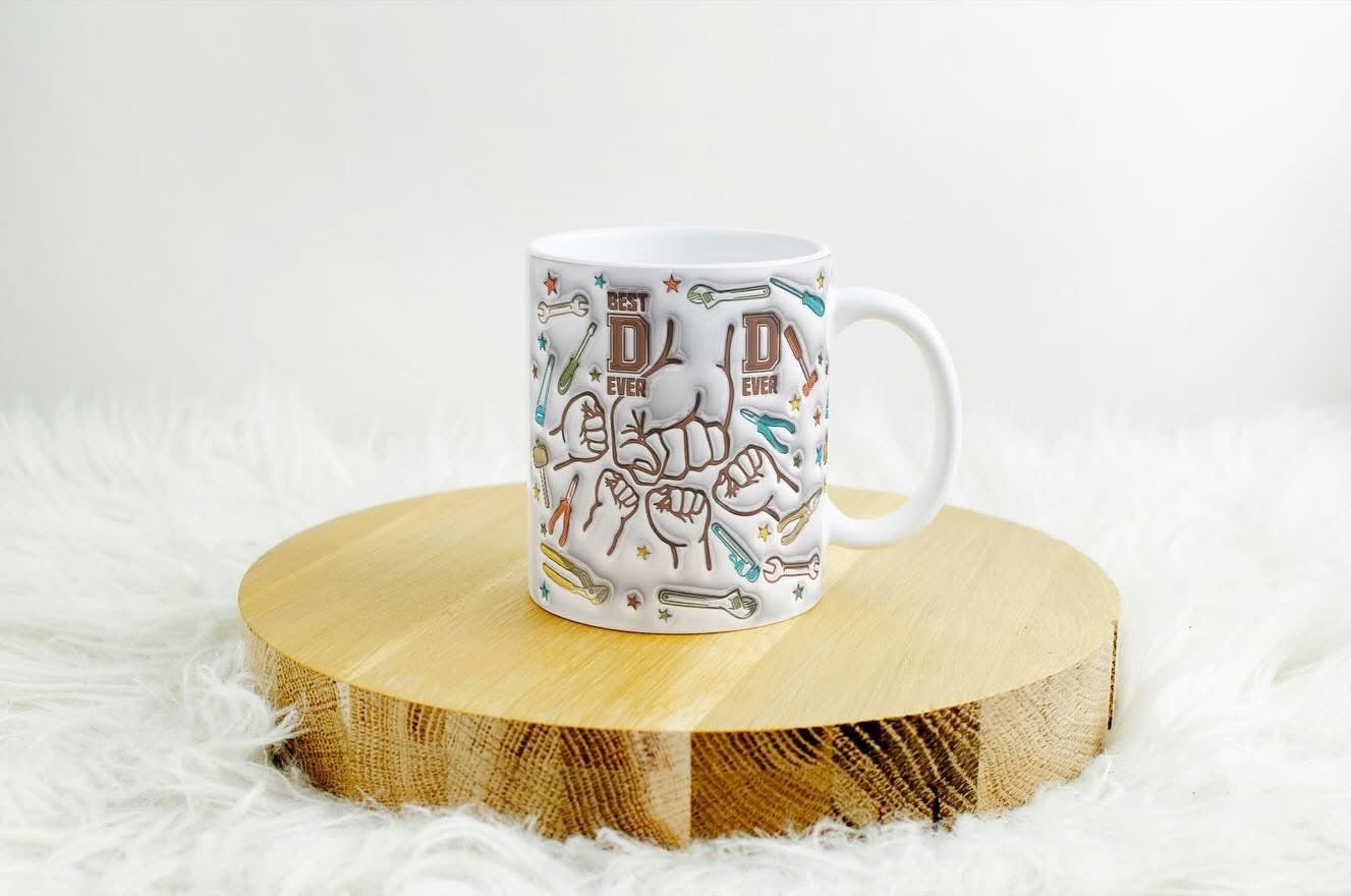 DAD Personalised hand holding mug