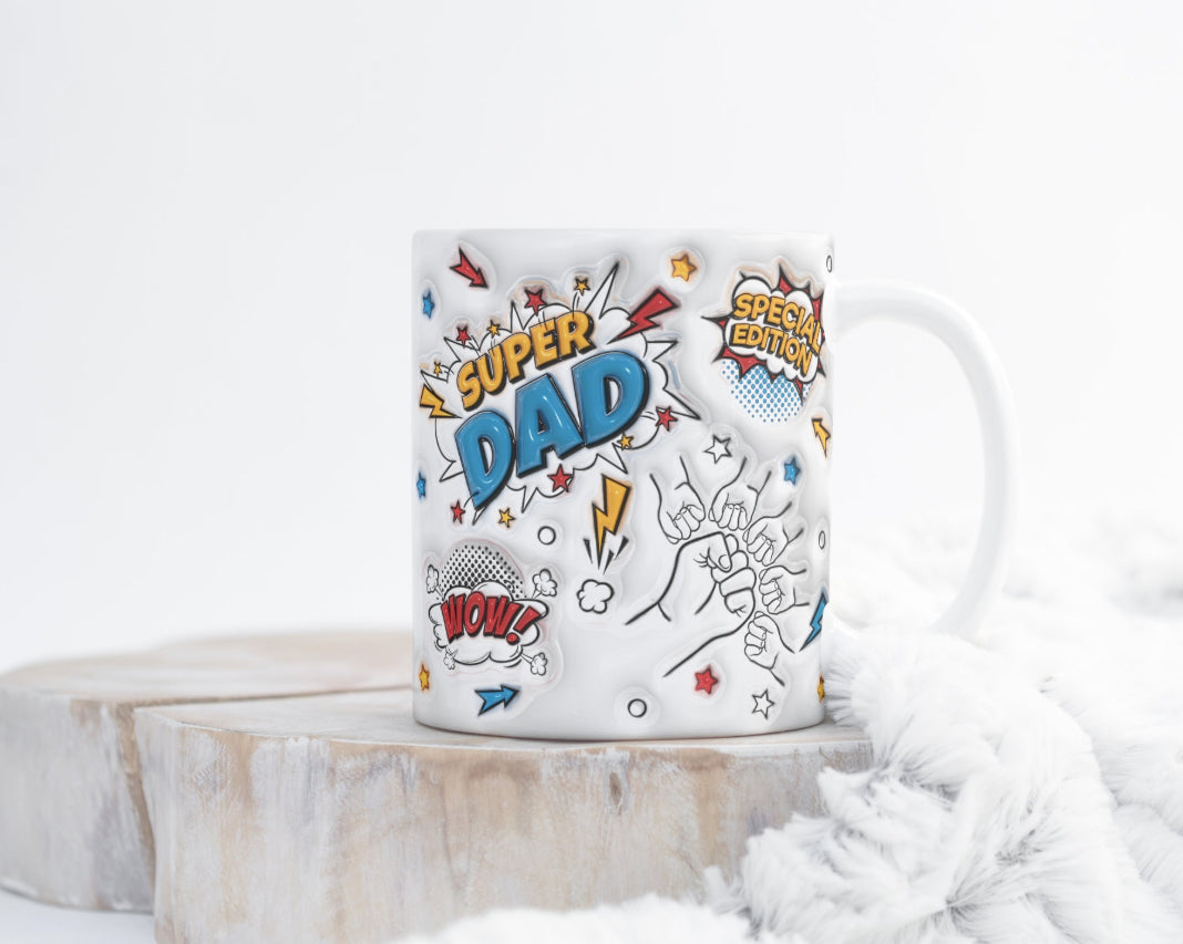 Super DAD Personalised hand holding mug