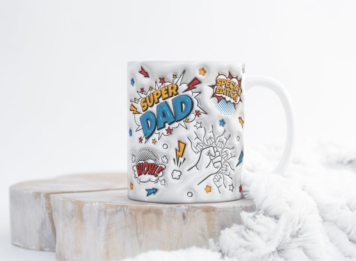 Super DAD Personalised hand holding mug