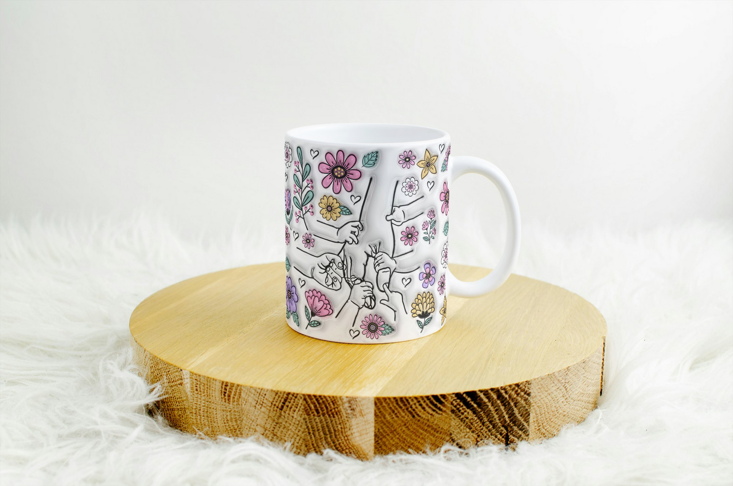Pink Personalised hand holding mug