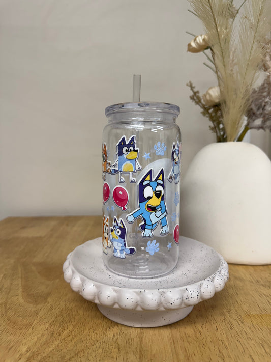 Blue & Orange dog Acrylic 16oz