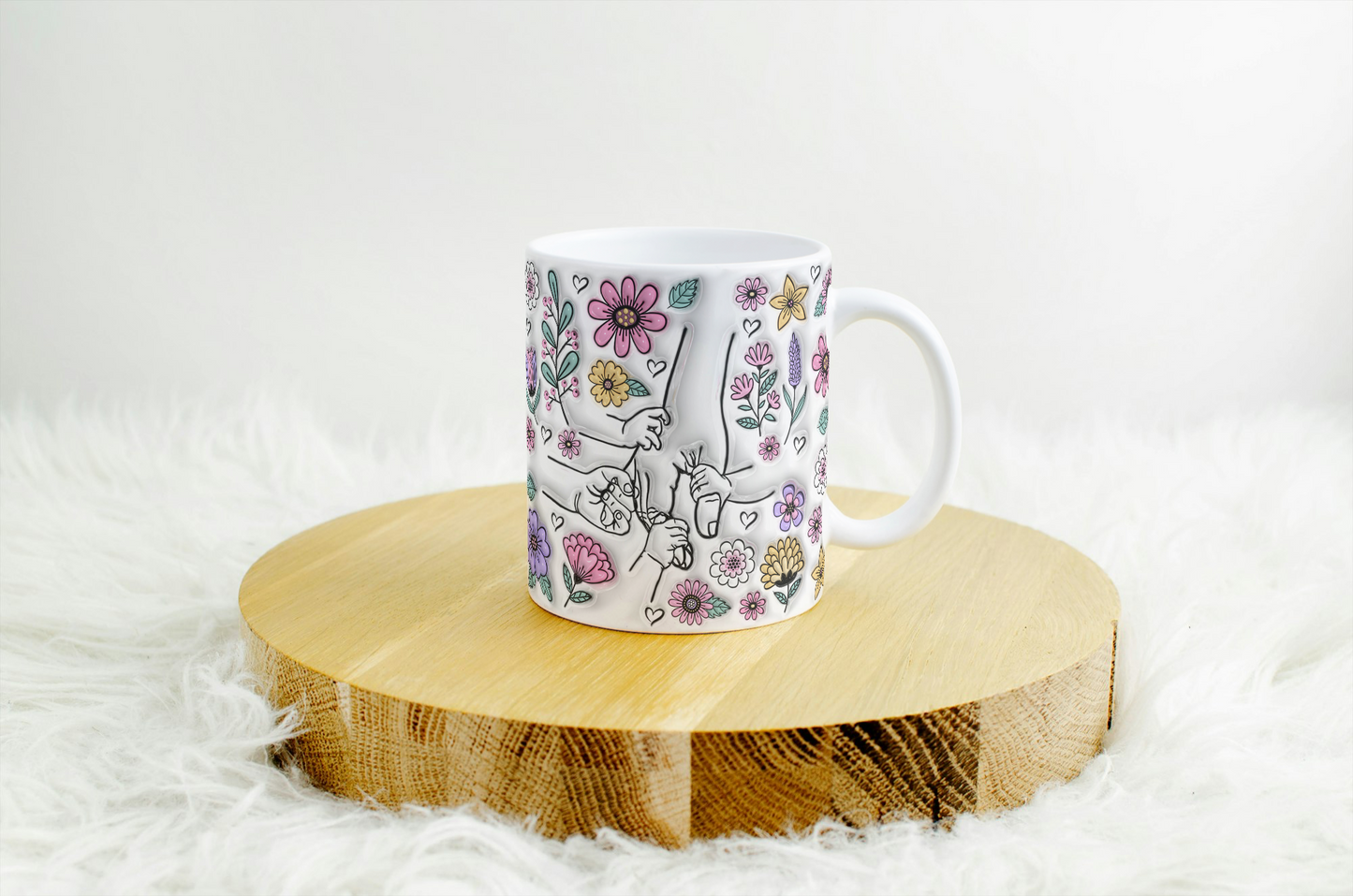 Pink Personalised hand holding mug