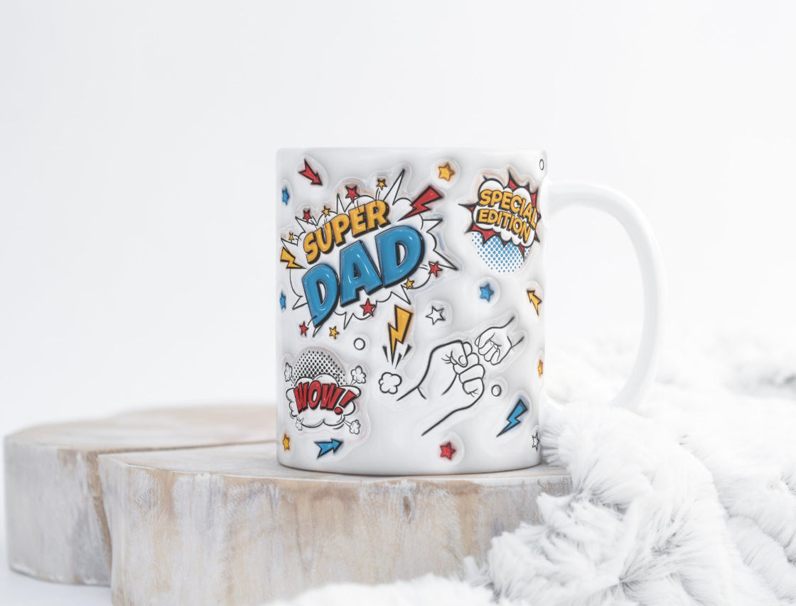 Super DAD Personalised hand holding mug