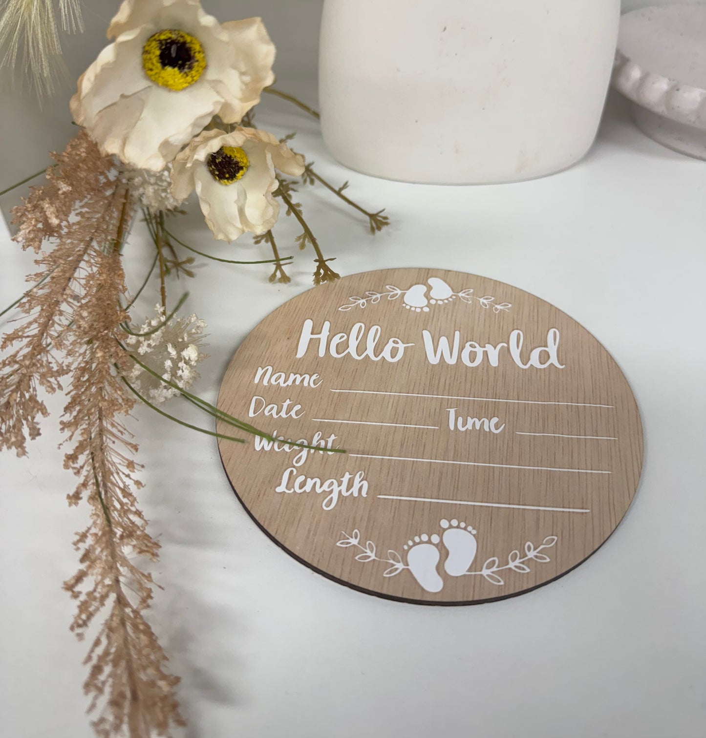 Baby announcement plaque