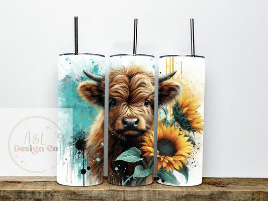 Sunflowers & Highland cows