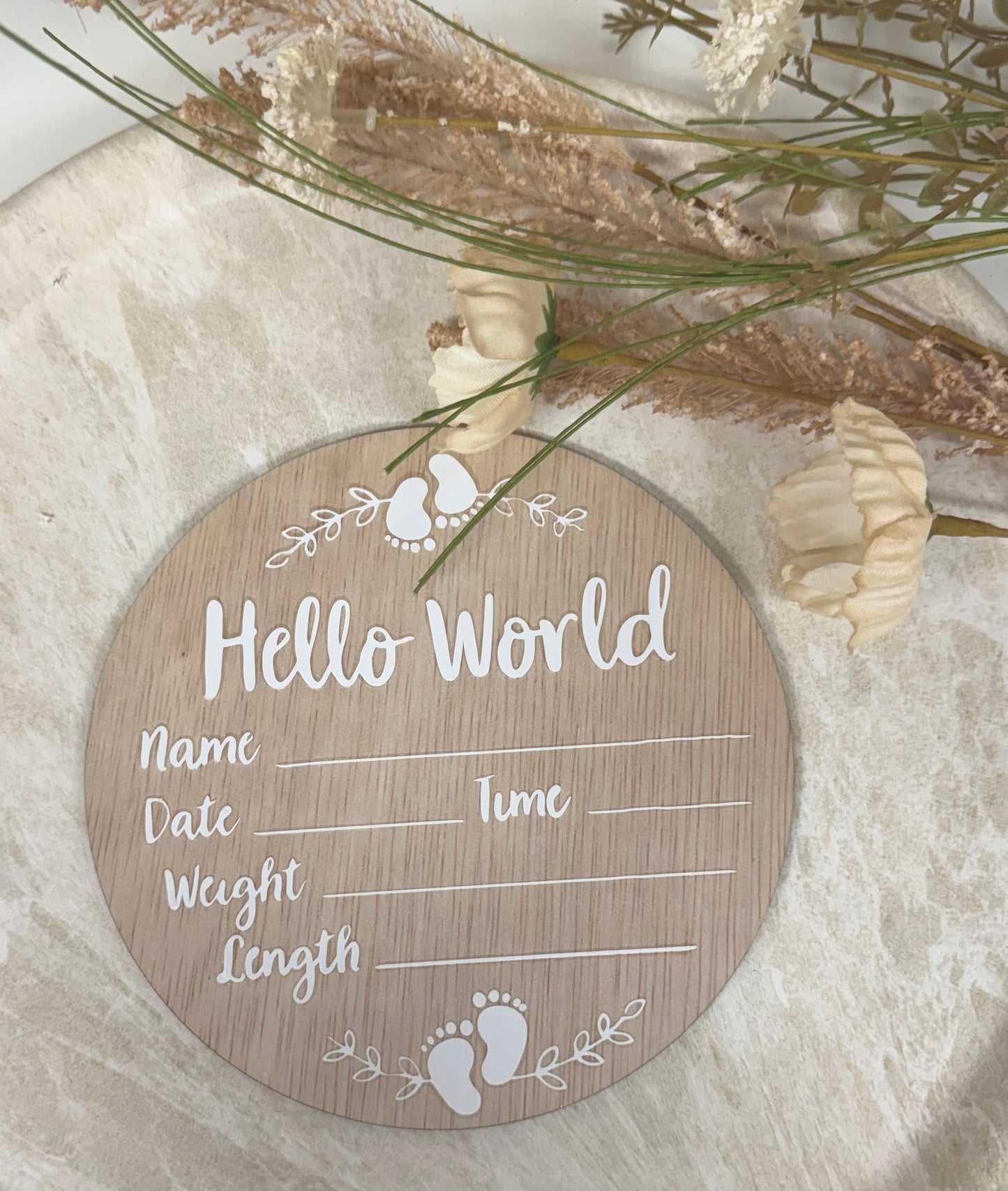 Baby announcement plaque