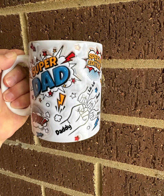 Super DAD Personalised hand holding mug