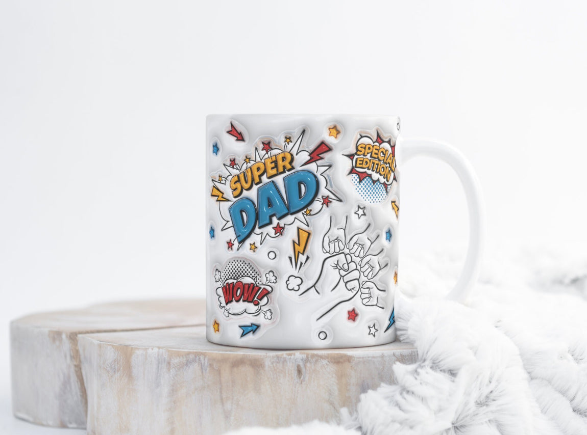 Super DAD Personalised hand holding mug