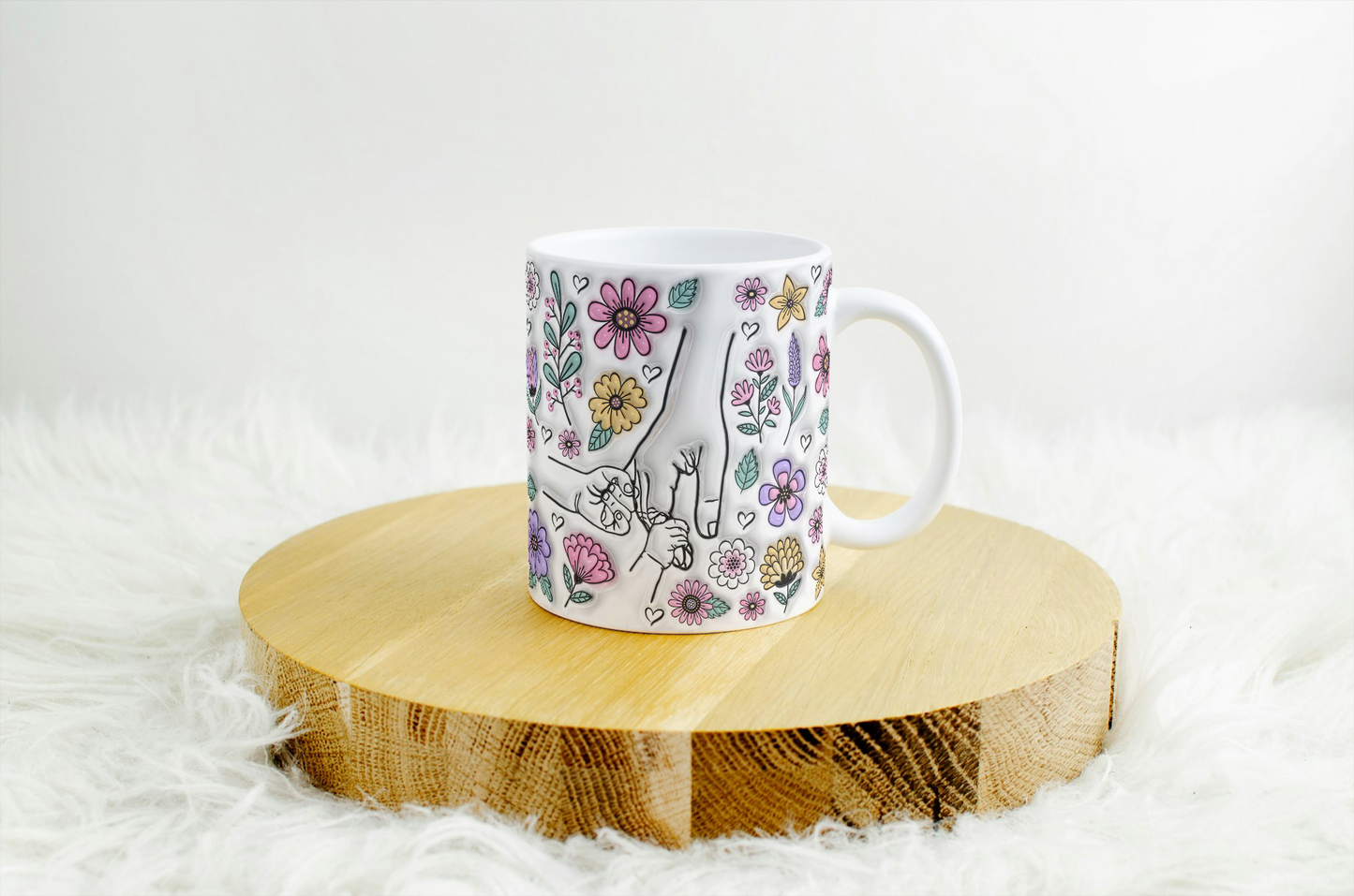 Pink Personalised hand holding mug