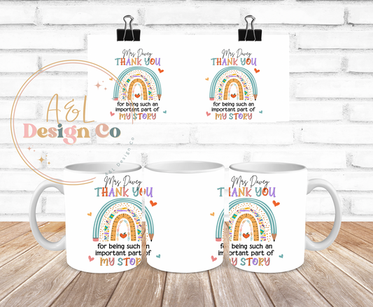 Personalised teacher mug