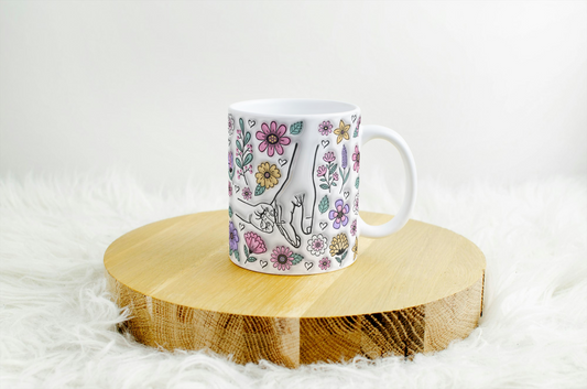 Pink Personalised hand holding mug