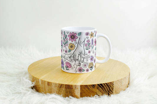 Pink Personalised hand holding mug